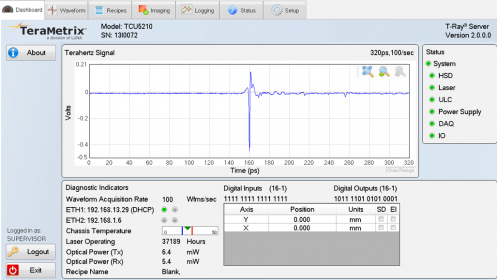 T Server Software Screen